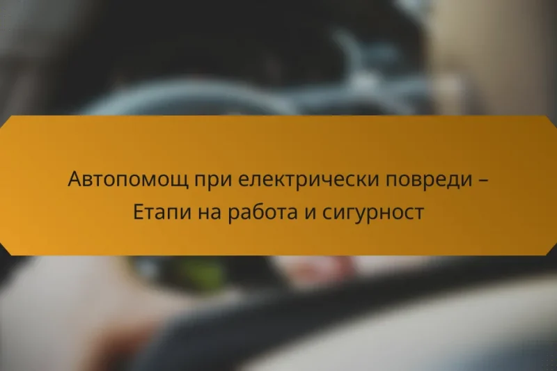 Автопомощ при електрически повреди – Етапи на работа и сигурност