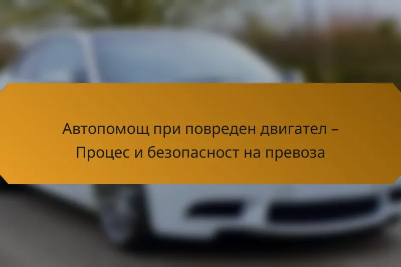 Автопомощ при повреден двигател – Процес и безопасност на превоза