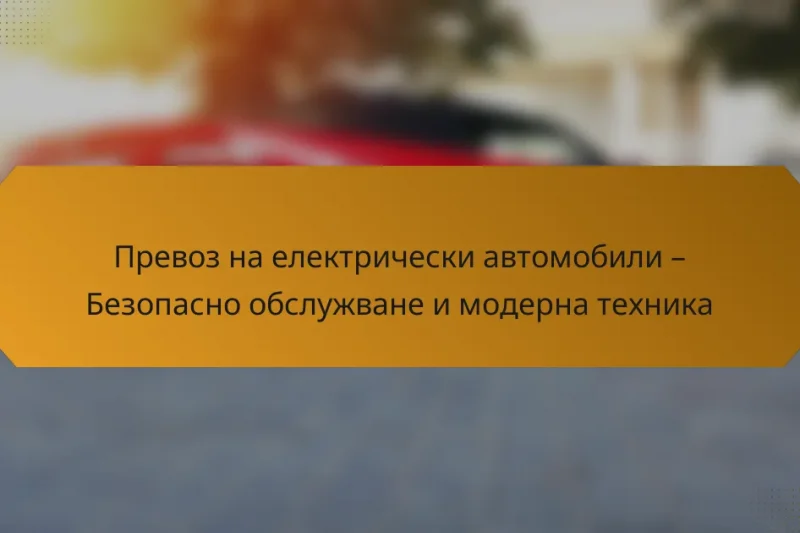 Превоз на електрически автомобили – Безопасно обслужване и модерна техника