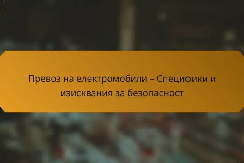 Превоз на електромобили – Специфики и изисквания за безопасност