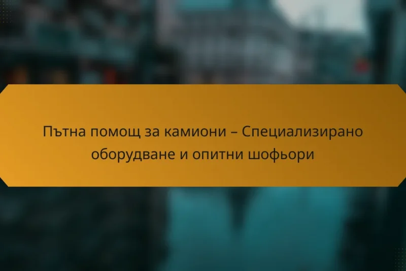 Пътна помощ за камиони – Специализирано оборудване и опитни шофьори